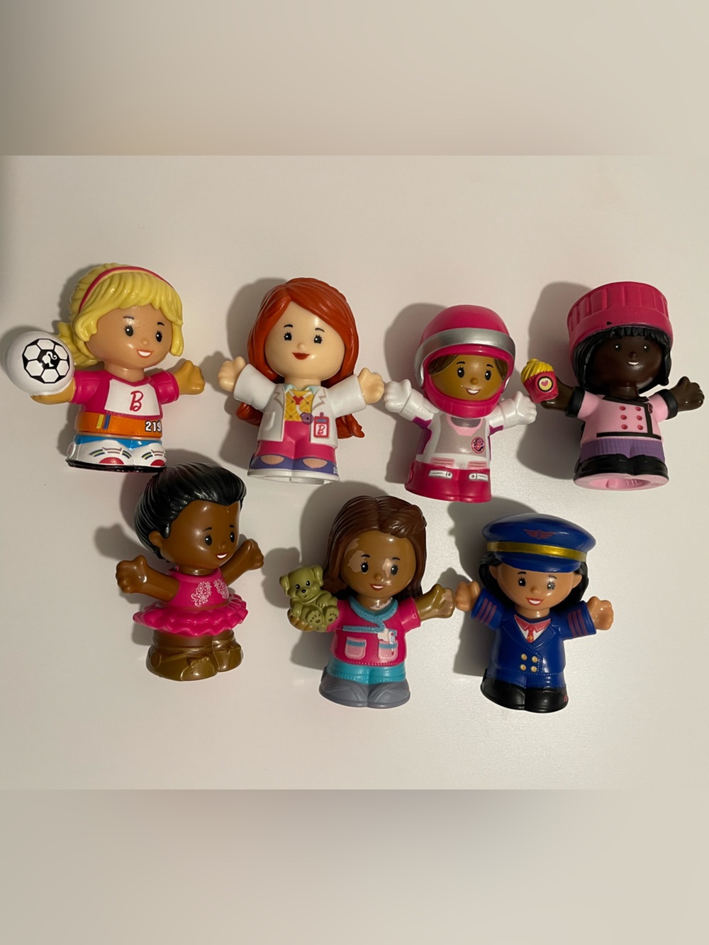 Fisher Price Little People Figurine Lot of 7 Barbie You Can Be Anything Playset
